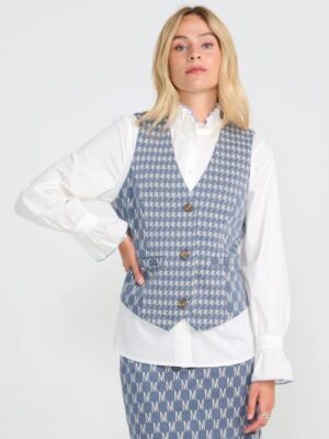 Watson Vest Denim Letters