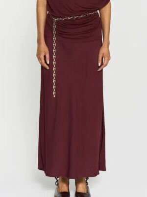 Tyne Satin Skirt Burgundy