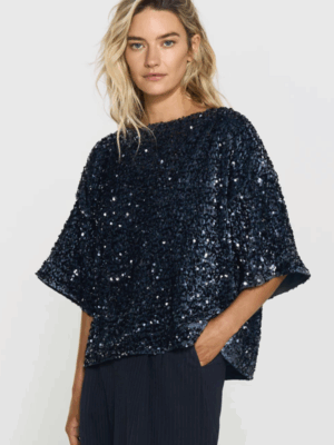 Zoka Sequin Top Blue Blizzard