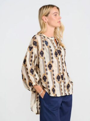 Blus Crocus Dark Blue Pattern