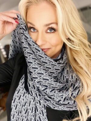 JLB Scarf 75 x200cm Black/White