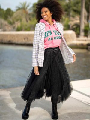 Kjol Tyll Dots Svart