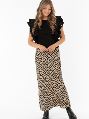 Giovanna Skirt Black/Sand/Gold