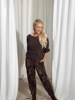 Abbie Barrel Pant Brown Camou