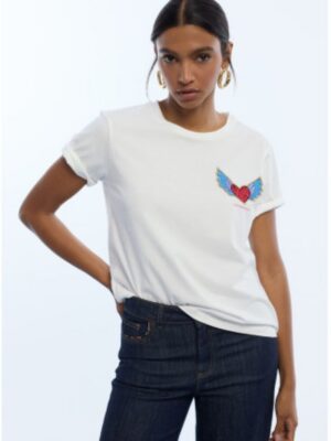 T-shirt - Heart Patch WHITE