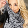 JLB Scarf 75 x200cm Black/White