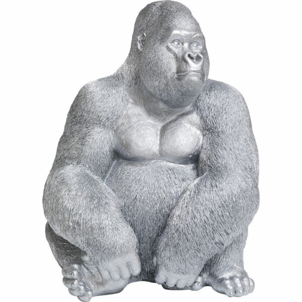 Djurskulptur från Karo Design Deco Figure Monkey Gorilla XL Silver