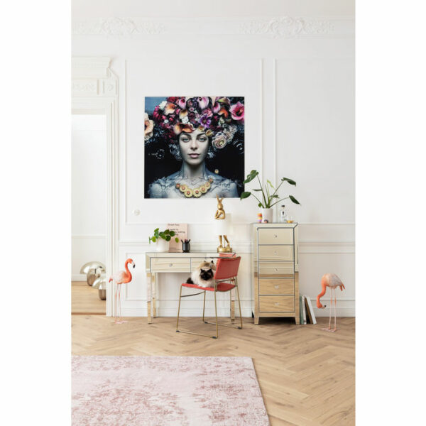 Picture Glass Flower Art Lady 120x120cm