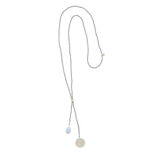 Halsband - Fairy Blue Lace Agate Dandelion Silver
