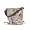 Shoulder Bag Grey Flower Linen