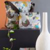 Shoulder Bag Grey Flower Linen - Image 3