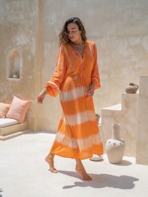 Inka Dress Tie Dye Orange/White