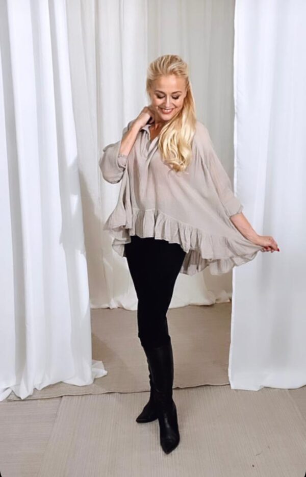 Bomullsblus Heather Beige