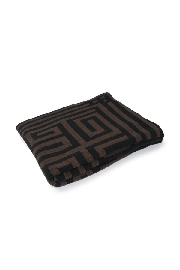 Knitte Throw Brown-Black