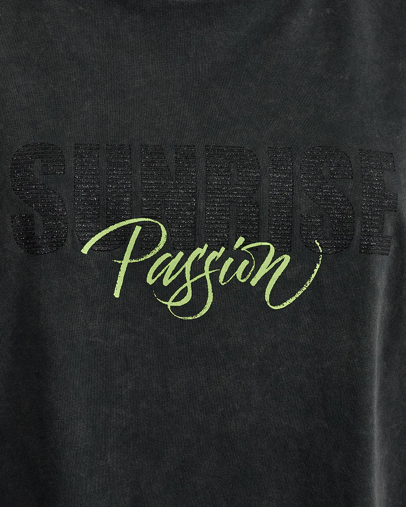 T-shirt Fuji Sunrise Svart Grön - Image 4