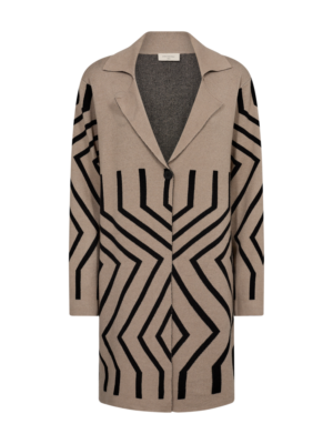 Laura Cardigan Taupe Black