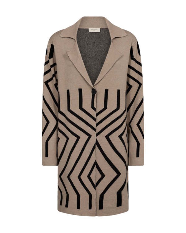 Laura Cardigan Taupe Black