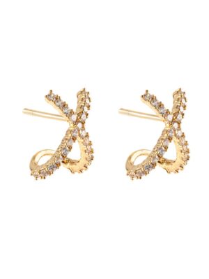 Cross earring, gold