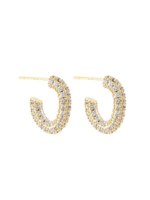 Monaco pavé hoops, 13mm gold