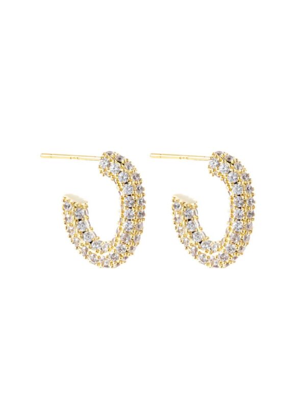 Monaco pavé hoops, 13mm gold