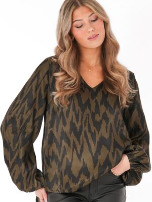 Brooklyn Blouse Evergreen Black