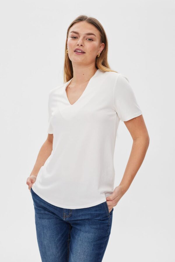 T-shirt v-neck vit