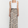 Nilea Satin Midi Skirt Abstract Leo Print