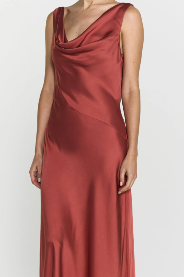 Disa Satin Dress Rouge - Image 3