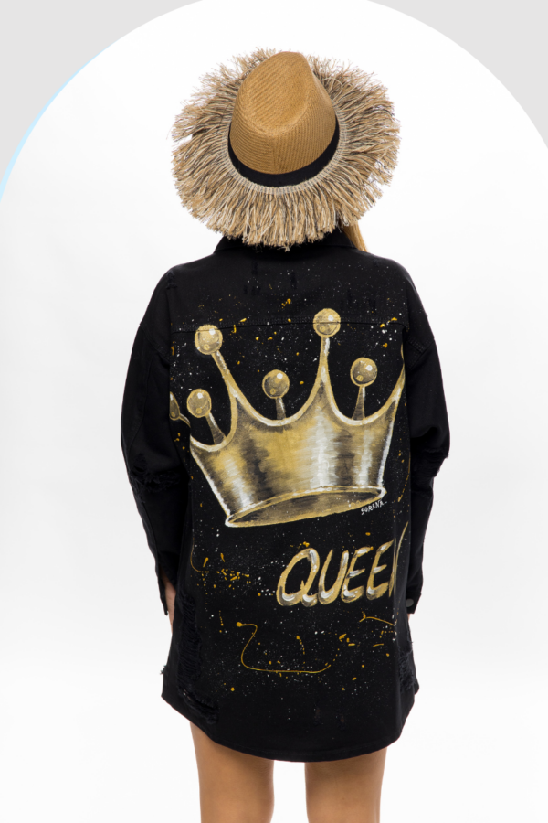 Jeansjacka Queen Svart - Image 3