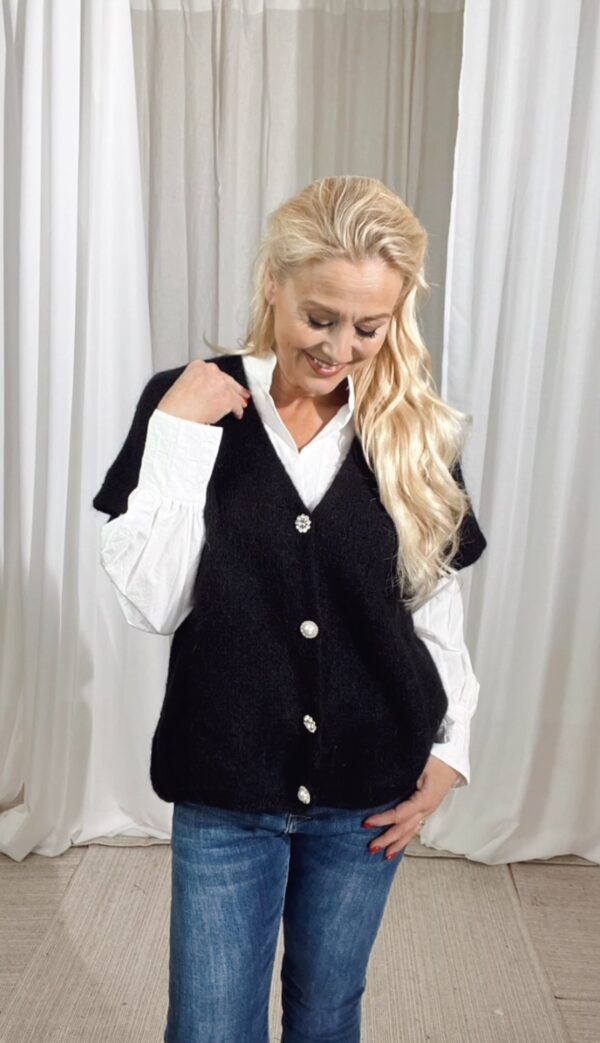 Selma Vest Bling Buttons Black - Image 6