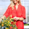 Melina Linen Blouse Red