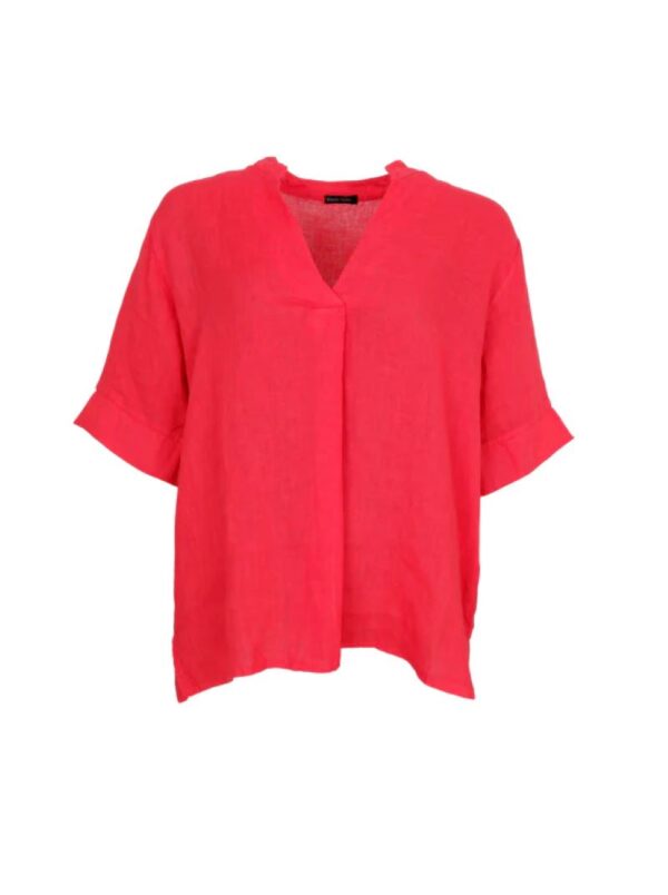 Melina Linen Blouse Red