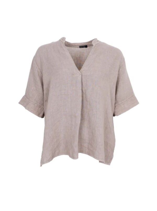 Melina Linen Blouse Taupe