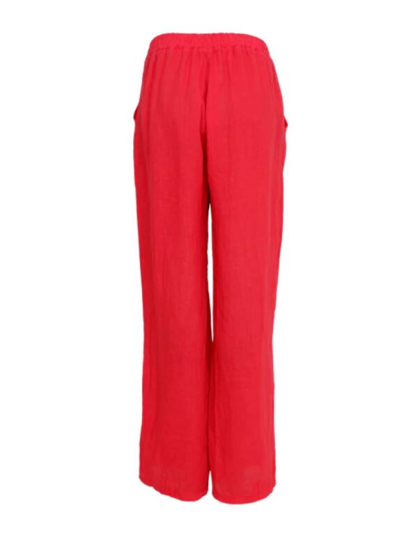 Melina Wide Linen Pants Red