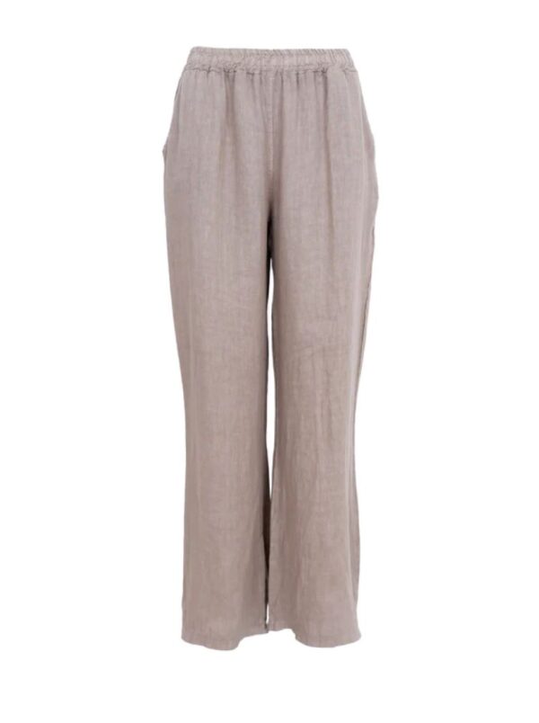 Melina Wide Linen Pants Taupe