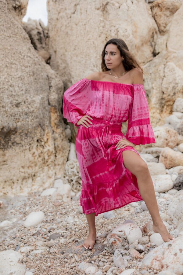Lorena Skirt Tie Dye Fuchia