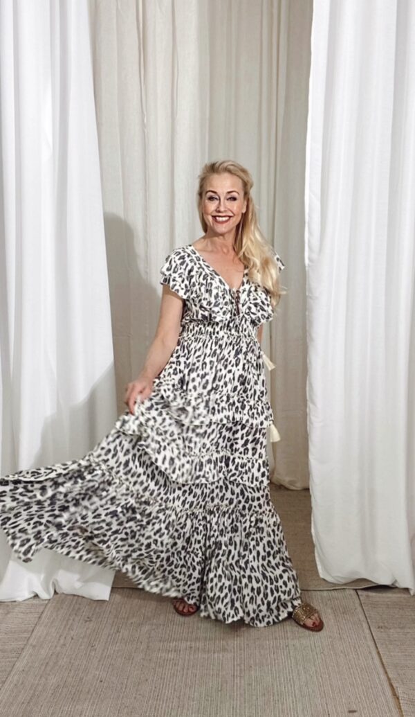 Pina Maxi Dress Leopard Creme - Image 2