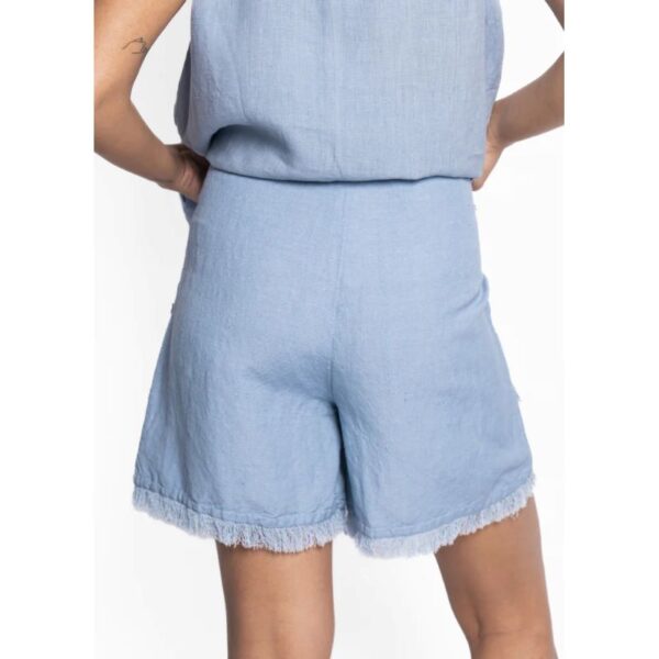 Lila Linen Shorts Faded Denim