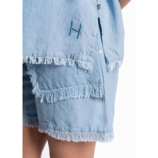 Lila Linen Shorts Faded Denim