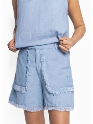 Lila Linen Shorts Faded Denim