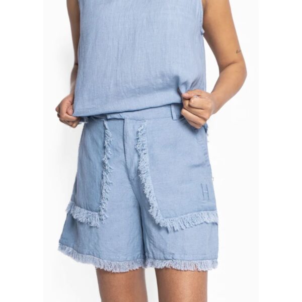 Lila Linen Shorts Faded Denim
