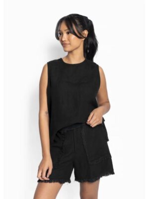 Lila Linen Shorts Jet Black