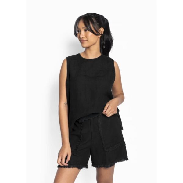 Lila Linen Shorts Jet Black