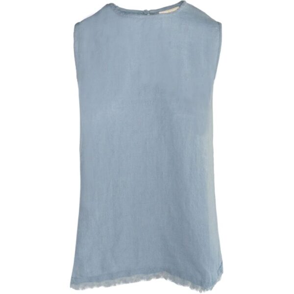 Lila Linen Top Faded Denim