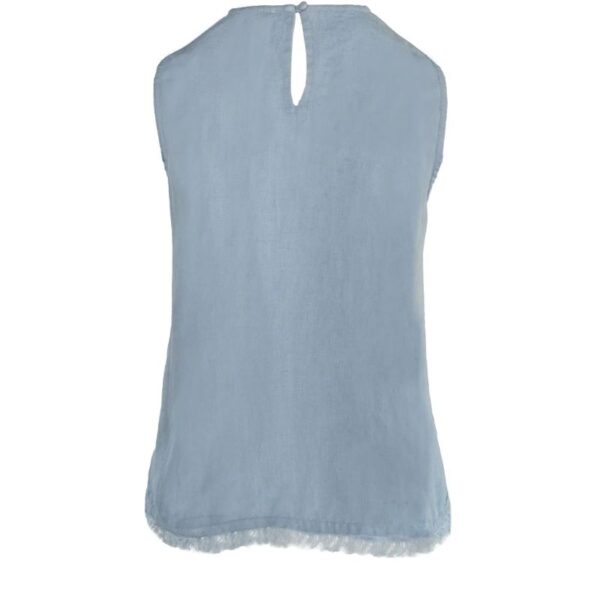 Lila Linen Top Faded Denim