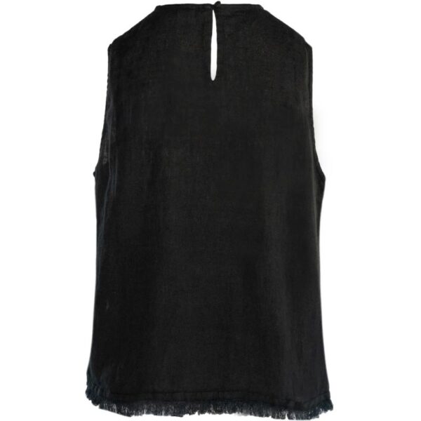 Lila Linen Top Jet Black