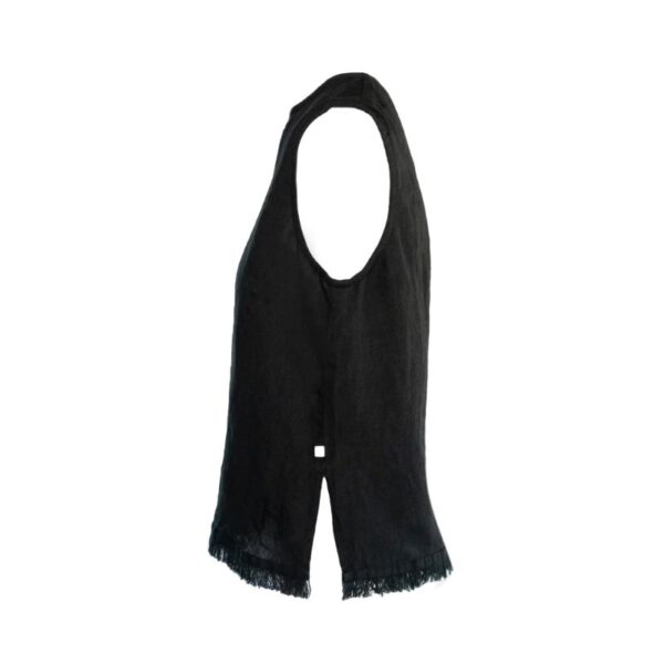 Lila Linen Top Jet Black