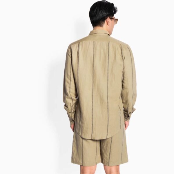 Marco Linen L/S Shirt Beige Trenchcoat