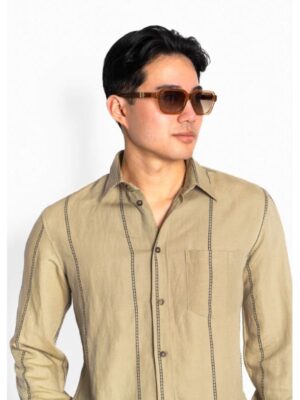 Marco Linen L/S Shirt Beige Trenchcoat