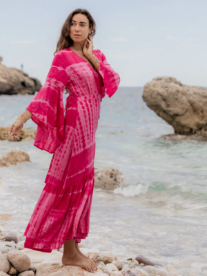 Maxi Dress Tie Dye Fuchia